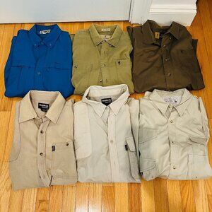 Lot of 6 Guide Series Fishing Outdoor Shirts size XL